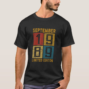 33. Geburtstag September 1989 Geboren 1989 33 Jahr T-Shirt