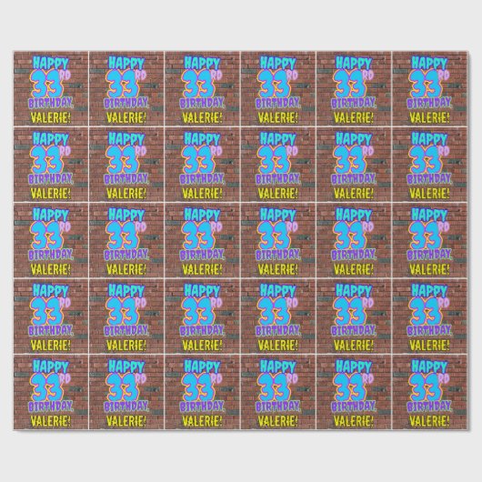 33. Geburtstag: Spaß, Urban Graffiti Inspiriert Lo Geschenkpapier (Flach)