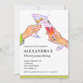 33. Geburtstags Einladung Cocktail Spaß Frau (Vorderseite)