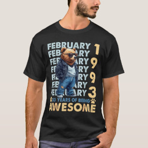 33. Geburtstagsbär Februar 1993 Design T-Shirt