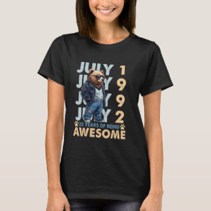 33. Geburtstagsbärenlegende Juli 1992 33 Jahre alt T-Shirt