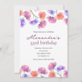 33. Geburtstagseinladung Boho Floral Chic Einladung (Vorderseite)