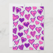 33. Geburtstagseinladung Glam Pink Heart Einladung (Rückseite)