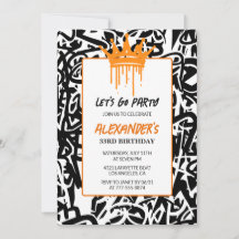 33. Geburtstagseinladung Men Party Graffiti Paint