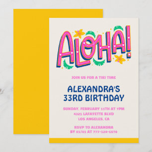 33. Geburtstagseinladung Tropical Aloha Hawaii Einladung
