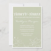 33. Geburtstagsfeier Einladung Modernes Blumeneleg (Vorderseite)