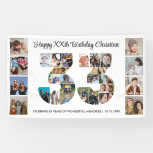 33. Geburtstagsfeier Nummer 33 Fotocollage Banner