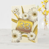 33. Geburtstagskarte mit Molsen. Karte (Gelbe Blume)