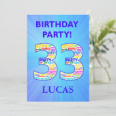 33. Geburtstagspartei Einladung einen Namen hinzuf (Stehend Vorderseite)