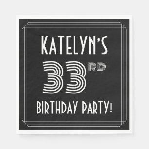 33. Geburtstagsparty: Art-Déco-Stil + Individuelle Serviette