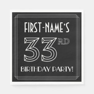 33. Geburtstagsparty: Art-Déco-Stil + Individuelle Serviette