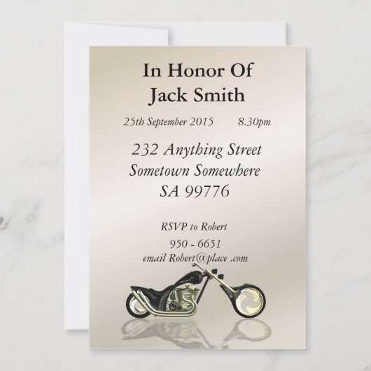 33. Geburtstagsparty Einladung (Rückseite)