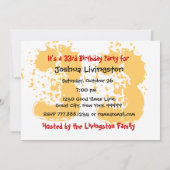 33. Gold Red Black Birthday PartyTemplate Einladung (Rückseite)