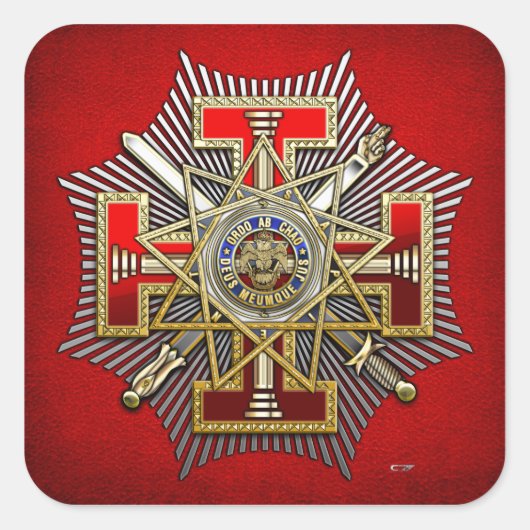 33. Grad: Generalinspektor Quadratischer Aufkleber (Vorderseite)