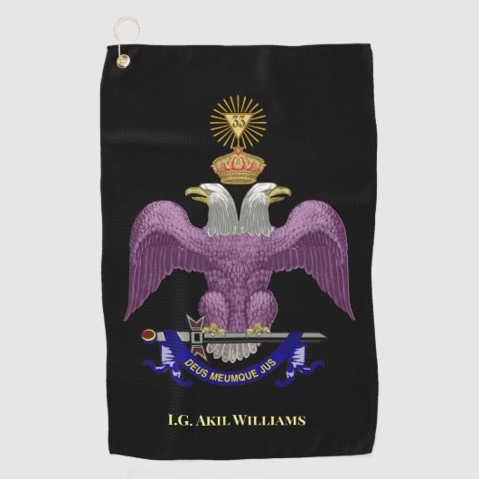 33 Grad Golfhandtuch (Vorderseite)