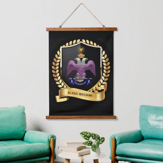 33 Grad Mason Hängeband Wandteppich Mit Holzrahmen (Wohnzimmer)