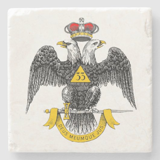 33. Grad nördlicher Gerichtsstand Schottische Rite Steinuntersetzer (Vorderseite)