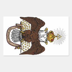 33. Grad-schottischer Ritus Brown Eagle Rechteckiger Aufkleber