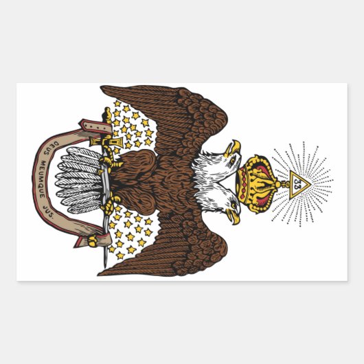 33. Grad-schottischer Ritus Brown Eagle Rechteckiger Aufkleber (Vorderseite)