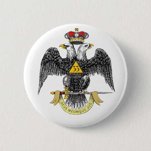 33. Grad-schottisches Ritus-Schwarzes Eagle Button (Vorderseite)