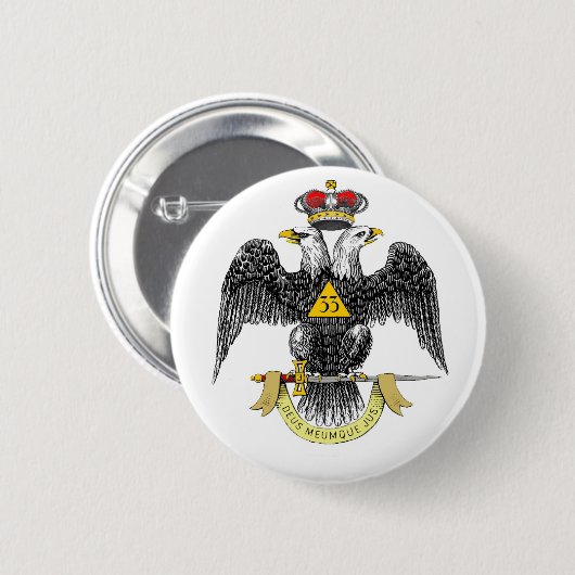 33. Grad-schottisches Ritus-Schwarzes Eagle Button (Vorne & Hinten)