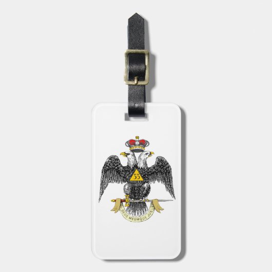 33. Grad-schottisches Ritus-Schwarzes Eagle Gepäckanhänger (Vorderseite vertikal)