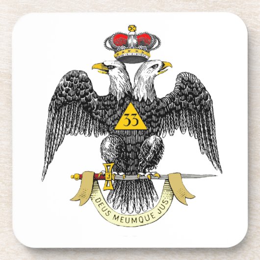 33. Grad-schottisches Ritus-Schwarzes Eagle Untersetzer (Vorderseite)