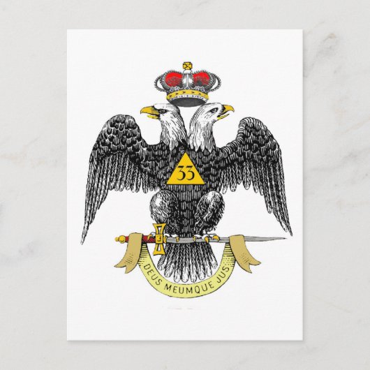 33. Grad Scottish Rite Black Eagle Postkarte (Vorderseite)