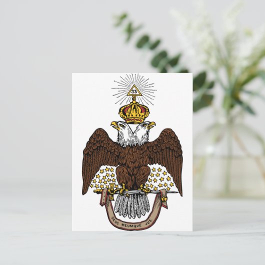 33. Grad Scottish Rite Brown Eagle Postkarte (Stehend Vorderseite)