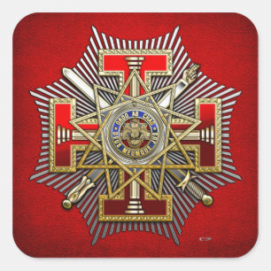 33. Grad: Souveräner großartiger Oberinspektor Quadratischer Aufkleber
