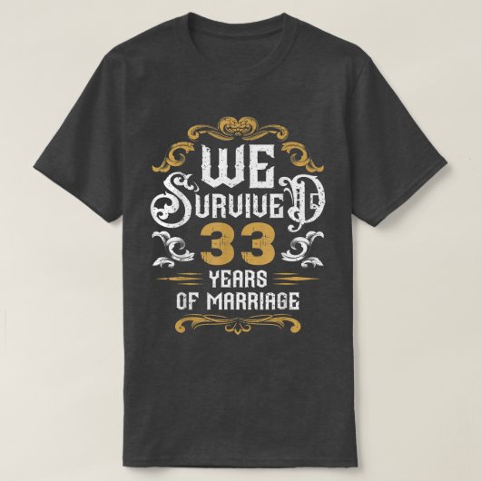 33. Hochzeitspaare Ehepaare Ehemänner Ehefrau 33 Y T-Shirt (Design vorne)