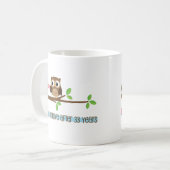 33. Hochzeitstag-Eulen Kaffeetasse (Vorderseite Links)