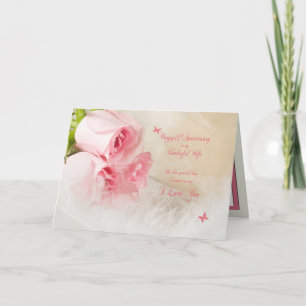 33. Hochzeitstag für die Ehefrau mit Rosen Karte
