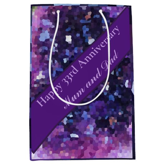 33. Hochzeitstag Mittlere Geschenktüte (Vorderseite)