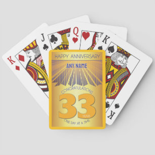 33 Jahr Golden Ray 12 Schritte CUSTOM NAME Spielkarten