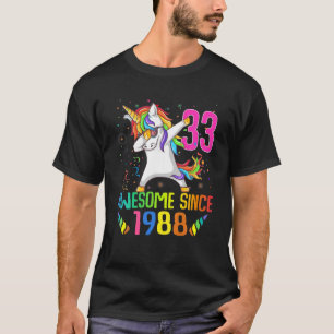 33 Jahre alt 33. Geburtstag Einhorn Dabbing Mädche T-Shirt