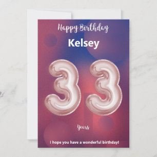 33 Jahre alte Happy Birthday Card