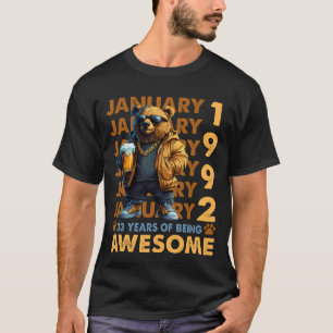 33 Jahre alter Phantastischer Cooler Bär seit Janu T-Shirt