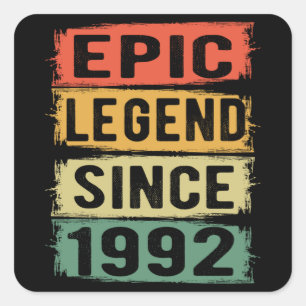 33 Jahre alter Tag Epic Legend 33. Geburtstagsgesc Quadratischer Aufkleber