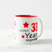 33. Jahrestag, 33. Jahrestag der Hochzeit Zweifarbige Tasse (VorderseiteRechts)