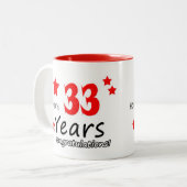 33. Jahrestag, 33. Jahrestag der Hochzeit Zweifarbige Tasse (Vorderseite Links)