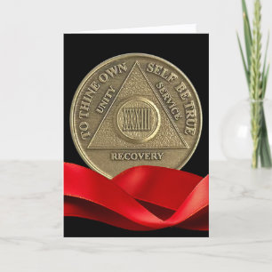 33-jähriges glückliches Jubiläum OM Coin Red Ribbo Karte