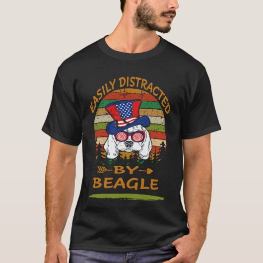 33 Leicht Ablenkbar Durch Beagle T-Shirt (Vorderseite)