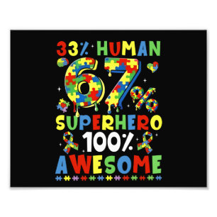 33 Mensch 67 Superheld Autism Awareness Lustige Mä Fotodruck