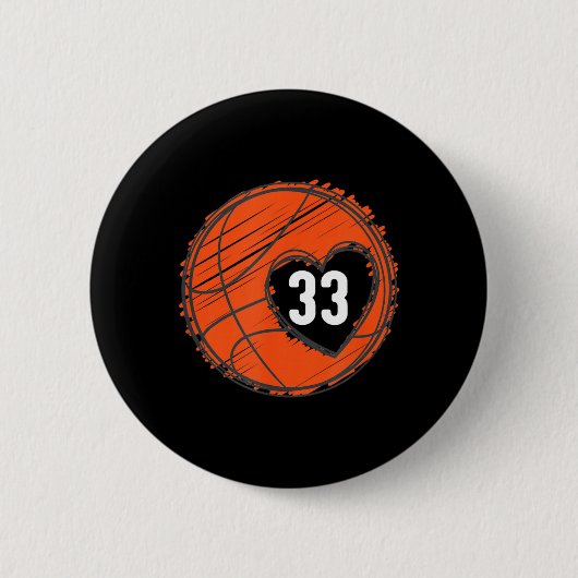 33 Nummer 33 - Baseball-Grafik sagt Ball Bball Button (Vorderseite)