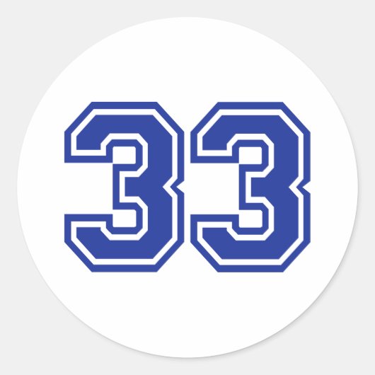 33 - Nummer Runder Aufkleber (Vorderseite)