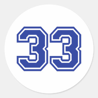 33 - Nummer Runder Aufkleber