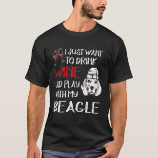33 Trinke Wein und spiele mit meinem Beagle T-Shirt