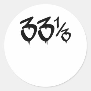 33 U/min Hip Hop Vinyl Fan Geschenk Runder Aufkleber