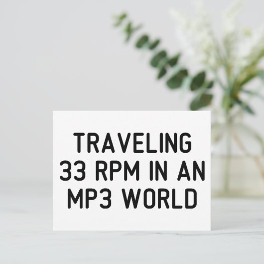 33 U/min Postkarte (Stehend Vorderseite)